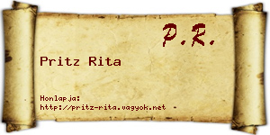Pritz Rita névjegykártya